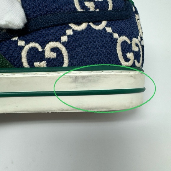 💯Authentic Gucci Canvas Printed Sneakers Size 8 plus Men - Picture 6 of 7